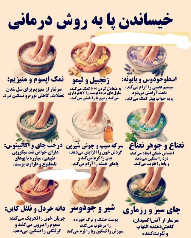 مرکز بهداشت کشوری: خیساندن پا به روش درمانی@Behdasht_iran