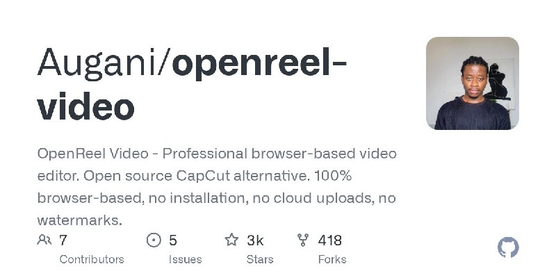 🍭 #视频剪辑 #浏览器工具🏵 OpenReel Video - 基于浏览器的本地视频编辑器🍥 简介