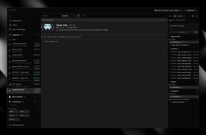🍭 #终端工具 #macOS #AI辅助编码 #Git管理🏵 Superset - macOS加速终端，AI代码代理管理🍥 简介