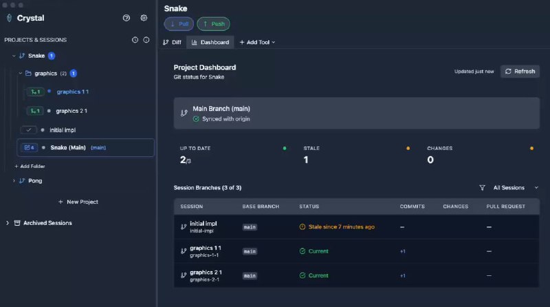 🍭  #AI开发工具 #代码助手🏵  Crystal - 多会话AI代码管理🍥 简介