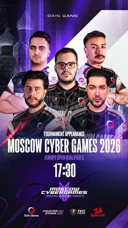OxinGame: 🟣Moscow Cyber Games 2026 | Open Qualifier 3 امروز در سومین مرحله از Europe Open Qualifier رقابت می‌کنیم؛ جایی که با ترکی