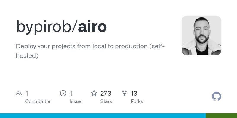 🗣  每日羊毛线报  👈🏵 ​Airo - 本地到生产部署工具🍥 简介