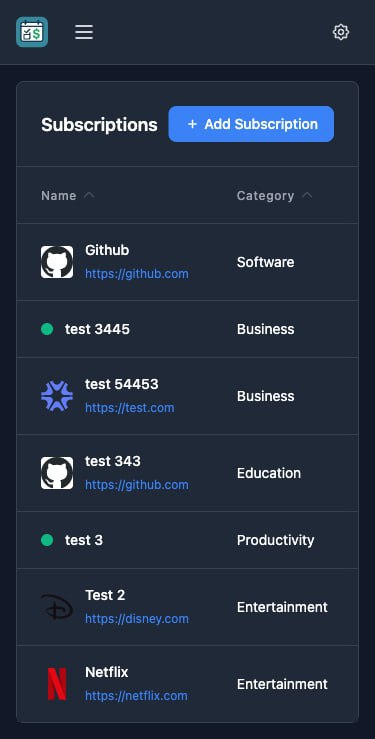🍭 #订阅管理 #自托管 #Go语言🏵 SubTrackr - 自托管订阅管理工具🍥 简介