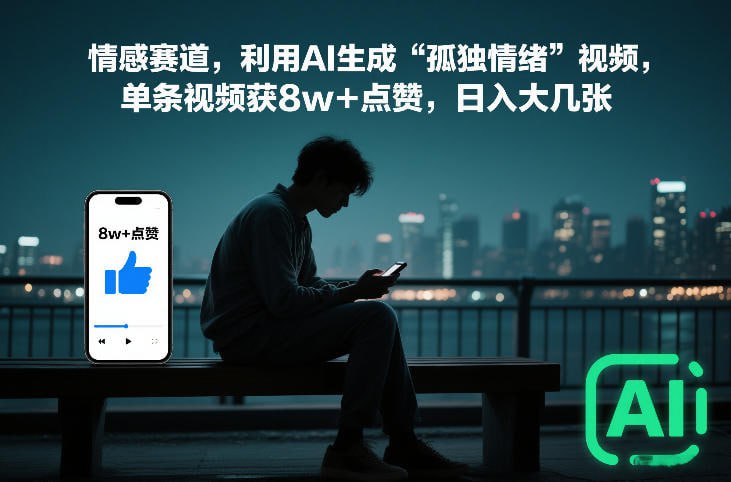 ✍️  《情感赛道 利用AI生成“孤独情绪”视频 单条视频获8w+点赞》💡  项目介绍