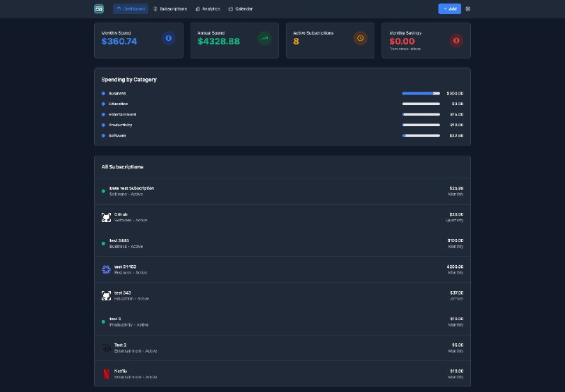 🍭 #订阅管理 #自托管 #Go语言🏵 SubTrackr - 自托管订阅管理工具🍥 简介