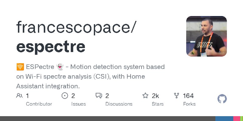 ESPectre：基于 Wi-Fi 信号分析的运动检测系统，成本仅需 10 欧元意大利开发者 Francesco Pace 发布了名为 ESPectre 的开源运动检测系统，该系统通过分析 Wi-Fi 信道状态信息（CSI）来检测室内人员活动，无需摄像头或麦克风即可实现隐私友好的运动监测