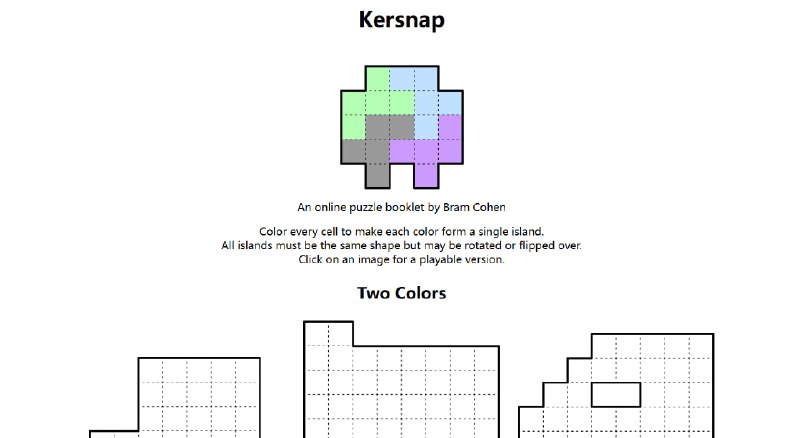 #Kersnap #拼图 🏵  #网站 |  Kersnap - 形状相同的彩色拼图🍥  简介