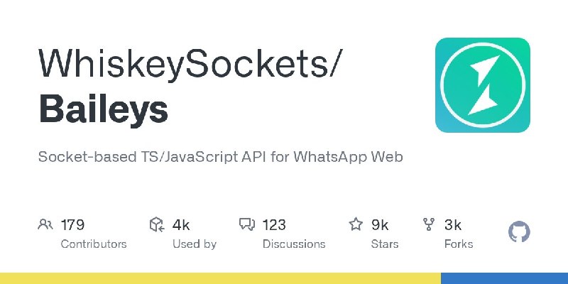 🍭 #TypeScript #WhatsApp #WebSocket🏵 Baileys - WhatsApp WebSocket库🍥 简介