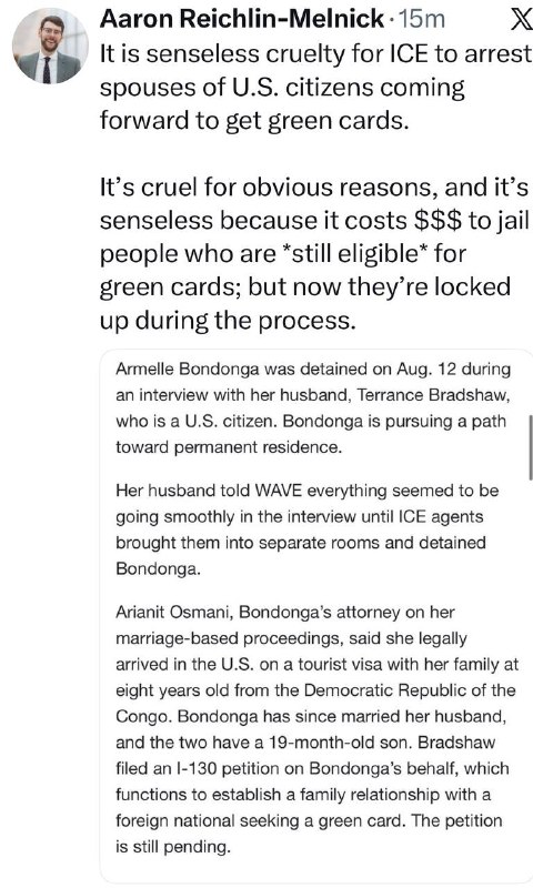 Trump BAN: https://www.wave3.com/2026/08/17/living-nightmare-louisville-mans-wife-detained-by-ice-during-immigration-interview/