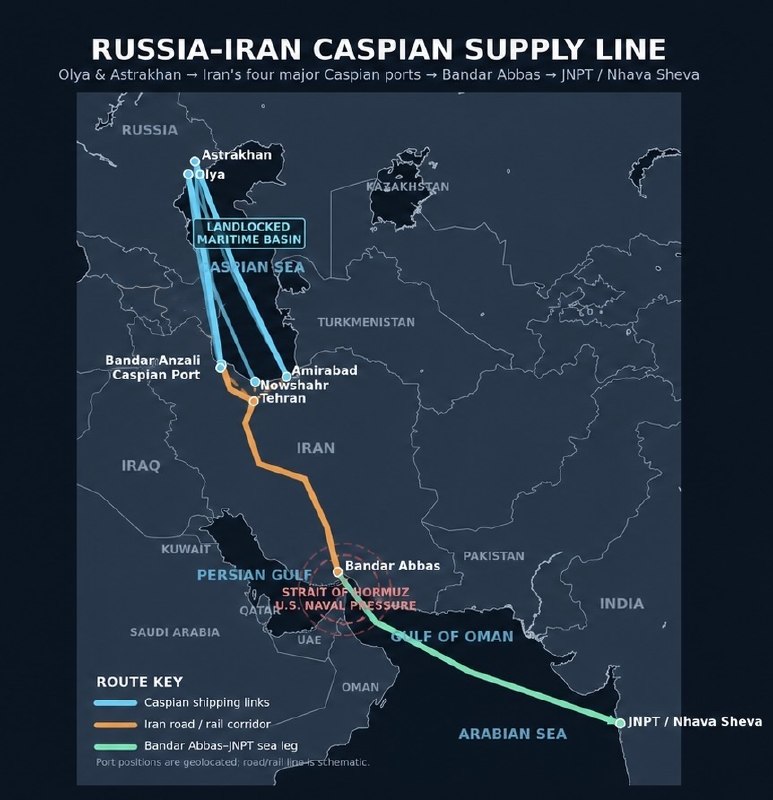 Desnudar Rusia e Irán Ampliar la Línea de Suministros de Caspio Más allá del Alcance de la Marina de los Estados Unidos