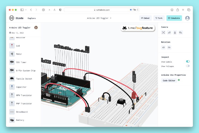 #Diode #硬件模拟器  #3D🏵  #网站 |  Diode - 在线3D硬件模拟器🍥  简介