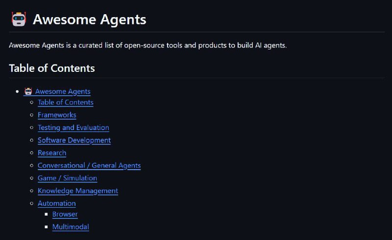 🍭  #AI智能体 #开发工具 #开源🏵  Awesome Agents - AI智能体开发资源🍥 简介