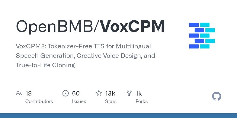 🍭 #语音合成 #AI工具🏵 VoxCPM - 文本合成语音，语音克隆🍥 简介