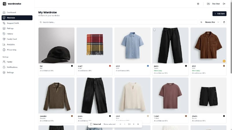 🍭 #人工智能 #生活工具 #衣物管理🏵 Wardrowbe - AI智能衣橱搭配助手🍥 简介