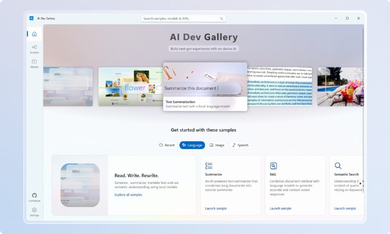 🍭 #AI开发 #Windows开发 #开源项目🏵 AI Dev Gallery - AI开发指南🍥 简介
