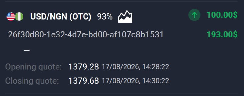 🔥AVIATOR CHANNEL🔥: 📊 USD/NGN (OTC) 🕘 2 MINUTES 💵 Use 100 from balance ➡️ CLICK HERE AND REGISTER✅ TRADE CLOSED IN PROFIT!💵 BALANCE: $210,70