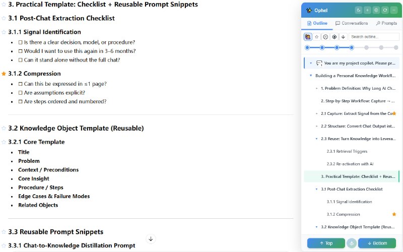 🆔  插件名称：Ophel Atlas⭐️  插件功能：AI对话整理➡️  支持平台：#Chrome #Firefox 📁  插件简介：一款用于导航和整理 AI 对话的插件，支持 ChatGPT、Gemini、Claude 等多个 AI 平台
