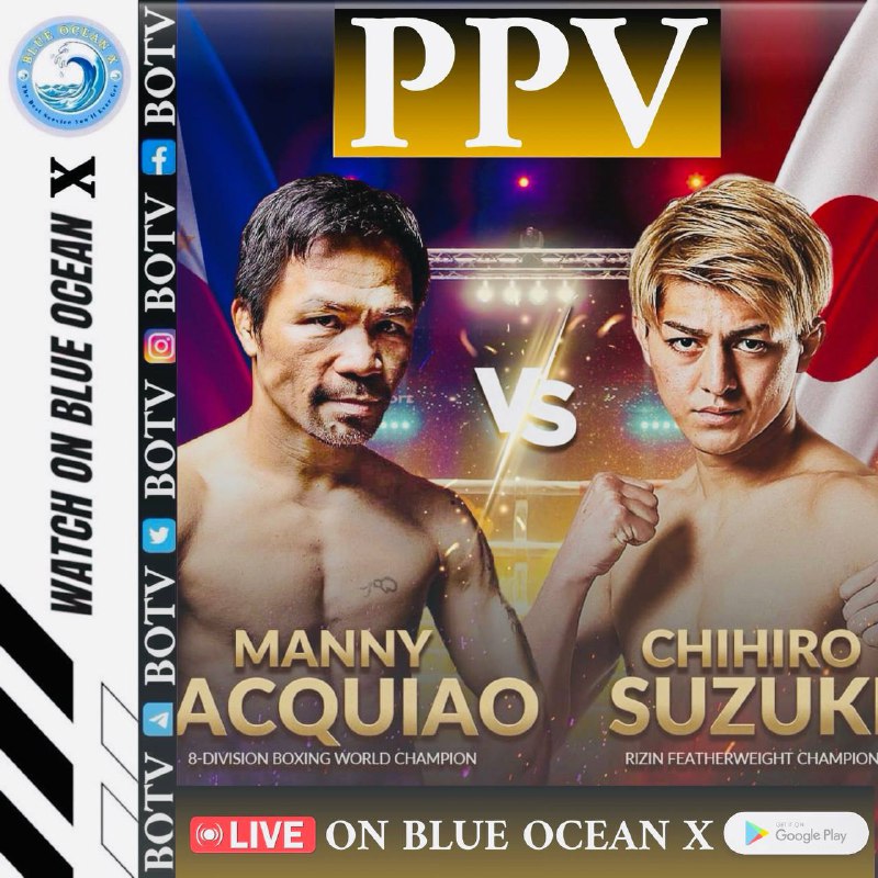 🔥🔥🔥 PACQUIAO VS SUZUKI 🥊🥊🥊ယခုလာမဲ့အပတ်တနဂ်နွေ နေ့ တွင် ဂန္တဝင် မန်နီပက်ကွီအိုသည် ကြောက်မက်ဖွယ်ကောင်းသော ၂၈ နှစ် သာရှိသေးသော ဂျပန် နိူင်ငံသား Keiichi Suzuki နှင့်ရင်ဆိုင်ရန် ကွင်းထဲသို့ ပြန်ဆင်းလာချိန်တွင် ကမ္ဘာတစ်ဝှမ်းရှိ လက်ဝှေ့ဝါသနာရှင်များသည် အားတက်သရော ယှဉ်ပြိုင်ထိုးသတ်မဲ့ မန်နီပက်ကွီအို နဲ့ Keiichi Suzuki ပွဲစဉ်ကိုစောင့် ဆိုင်းနေကြပါတယ်။ကျွမ်းကျင်အဆင့်မြင့်တိုက်ခိုက်ရေးသမားနှစ်ဦးကြားတွင် စိတ်လှုပ်ရှားဖွယ်ကောင်းသောပွဲဖြစ်မည်ဟု သရိသတ်အများကထင်ကြေးပေးထားပါတယ်။အသက် ၄၅ နှစ်အရွယ် ဖိလစ်ပိုင်လက်ဝှေ့အကျော်အမော် Manny Pacquiao သည် ပရိသတ်အကြိုက်တွေ့မည့်ဖြစ်ပြီးဆယ်စုနှစ်နှစ်ခုကျော်ကြာ အသက်မွေးဝမ်းကြောင်းပြုသည့်အနေဖြင့် Pacquiao သည် မတူညီသောဝိတ်တန်းရှစ်မျိုးဖြင့် ကမ္ဘာ့ချန်ပီယံဘွဲ့ကို ရရှိထားပြီး ၎င်း၏ထူးခြားသောစွမ်းရည်နှင့် စွမ်းရည်များကို ပြသထားသည်။ သူ၏ လျှပ်စီးလက်သလို ဗျူဟာမြောက် စွမ်းပကားကြောင့် လူသိများသော Pacquiao သည် ၎င်း၏ ကစားသမားဘဝ ဤအဆင့်တွင်ပင် လက်ဝှေ့သမားတိုင်းအတွက် ကြောက်မက်ဖွယ်ကောင်းသည့် ပြိုင်ဘက်အဖြစ် ရှိနေသေးပါသည်။သူ့ရဲ့အောင်မြင်မှုတွေ မြောက်မြားစွာရှိပေမဲ့ Pacquiao ဟာ အားကစားမှာ ဖြစ်နိုင်ချေရှိတဲ့ နယ်နိမိတ်တွေကို ဆက်လက်တွန်းအားပေးနေပါတယ်။ လက်ဝှေ့သမိုင်းတွင် နေရာတစ်နေရာရရှိထားသည့် တူညီသောစွမ်းဆောင်ရည်ကို ပရိသတ်များက စွမ်းဆောင်နိုင်ဦးမည်လို့ဆူဇူကီးနှင့်ပွဲတွင် အလွန်မျှော်လင့်နေကြပါသည်။Pacquiao သည် လက်ဝှေ့လောကတွင် တက်သစ်စကြယ်ပွင့် Keiichi Suzuki နဲ့ ဂျပန်နိုင်ငံမှာ တွေ့ဆုံ ထိုးသတ်မှာဖြစ်ပါတယ်။ Suzuki သည် ၎င်း၏ အထင်ကြီးလောက်စရာ စံချိန်နှင့် ပြင်းထန်သော တိုက်ခိုက်ရေးပုံစံဖြင့် လျင်မြန်စွာ နာမည်ရခဲ့သည်။ အသက် 28 နှစ်အရွယ်တွင် သူသည် ၎င်း၏ ကစားသမားဘ၀တွင် အဓိကကျပြီး Pacquiao ကဲ့သို့ ဂန္တဝင်ကစားသမားကို အနိုင်ယူပြမည်လို့ ထုတ်ဖော်ပြောဆိုထားပါတယ်။ဆူဇူကီး၏ ဒီပွဲက သူ့အတွက် ပြိုင်ဆိုင်မှုမှာ သိသာထင်ရှားတဲ့ ခြေလှမ်းတစ်ခုကို ကိုယ်စားပြုပြီး Pacquiao ကို အောင်ပွဲခံခြင်းက လက်ဝှေ့လောကရဲ့ အဆင့်အတန်းကို မြှင့်တင်ပေးမှာ သေချာတယ်လို့မျော်လင့်ထားပါတယ်။Pacquiao နှင့် တက်သစ်စကြယ်ပွင့် Suzuki ကြားတွင် အကြိတ်အနယ်ပြိုင်ဆိုင်ထိုးသတ်မှုကို ဘယ်သူ အောင်ပွဲခံမလဲ ဆိုတာကို ဒီလာမဲ့ ၇/၂၈ နေ့ မှာ BLUE OCEAN PPV ရုပ်သံလိုင်းကနေ စောင့်မျှော်ရင်း ကြည့်ရူ့အားပေးလိုက်ကြရအောင် မိတ်ဆွေတို့ 🤘🤘Pacquiao နှင့် Suzuki တိုက်ခိုက်မည့်ရက်၊ စတင်ချိန်ရက်စွဲ- တနင်္ဂနွေ၊ ဇူလိုင် ၂၈အချိန်- 12 am. ET / 5 a.m. UK xxxxxxxxxxxxxxxxxxxxxxxxxxxxxxxxxxxxxxxxxxxxxxxxxxxx🔷 စုံလင်လှတဲ့ ရုပ်သံလိုင်းများ PPV နာမည်ကြီး ကမ္ဘာ့ အားကစားပွဲ စဉ်များအားလုံးကို BLUE OCEAN X တစ်နေရာတည်းကနေ တိုက်ရိုက်ကြည့်ရှုခံစားနိုင်ပါသည်။🔷 နေ့စဉ်နဲ့အမျှ ထုတ်လွင့်ပြသနေနသော နိူင်ငံတကာ အားကစားပွဲစဉ်များအားလုံးကိုလဲ Blue Ocean TV Service မှာ ၉၀:/: ရာခိုင် နူန်း UHD , FHD , HD ENGLISH အသံထွက် ရုပ်သံလိုင်းများဖြင့်ကြည့်ရူ့ခံစားနိူင်ပါသည်။🔷 Channels တော်တော်များများကိုလဲ 70:/: EPG ထည့်သွင်းပေးထားတဲ့အတွက်ကြောင့် မတူညီနိူင်တဲ့ အရသာတွေနဲ့ ကြည့်ရူ့ခံစားရမှာဖြစ်ပါတယ်။🔷 အကောင့် သက်တမ်းတိုးခြင်း၊ အကောက်သစ်ဝယ်ယူလိုခြင်းများအတွက် နေ့စဉ် မနက် [ ၉ ] နာရီမှ၊ ညနေ [ ၇ ] နာရီအထိ ဆောင်ရွက်ပေးပါသည်။🔷 အဆင်မပြေတာ အခက်အခဲတစ်စုံတစ်ရာရှိပါကလည်း Page Messenger မှတစ်ဆင့်မေးမြန်းနိုင်ပါကြောင်း ရိုသေလေးစားစွာ အသိပေးအပ်ပါသည်။🔷 TELEGRAM CHANNEL       