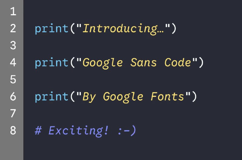 🗣  每日羊毛线报  👈🏵  Google Sans Code - 谷歌出品的开源编程字体🍥 简介