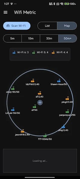 🆔  软件名称：WiFi Metric⭐️  软件功能：WiFi分析工具➡️  支持平台：#Android📁  软件简介：一款专业的WiFi分析工具，可以扫描附近的无线网络并提供详细的性能分析