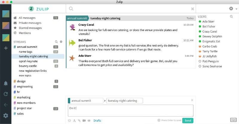 🗣  赚钱项目  |  助力我们  👈🏵  #程序 |  Zulip - 团队协作分线聊天工具🍥 简介