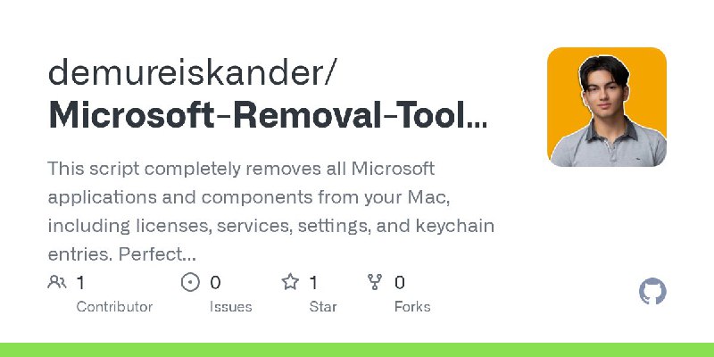 🍭 #macOS #卸载工具 #系统清理🏵 Microsoft-Removal-Tool-for-macOS - 彻底移除Microsoft应用🍥 简介