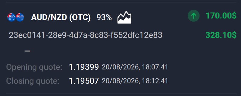 🔥AVIATOR CHANNEL🔥: 📊 AUD/NZD (OTC) 🕘 5 MINUTES 💵 Use 170 from balance ➡️ CLICK HERE AND REGISTER✅ TRADE CLOSED IN PROFIT!💵 BALANCE: $641,10