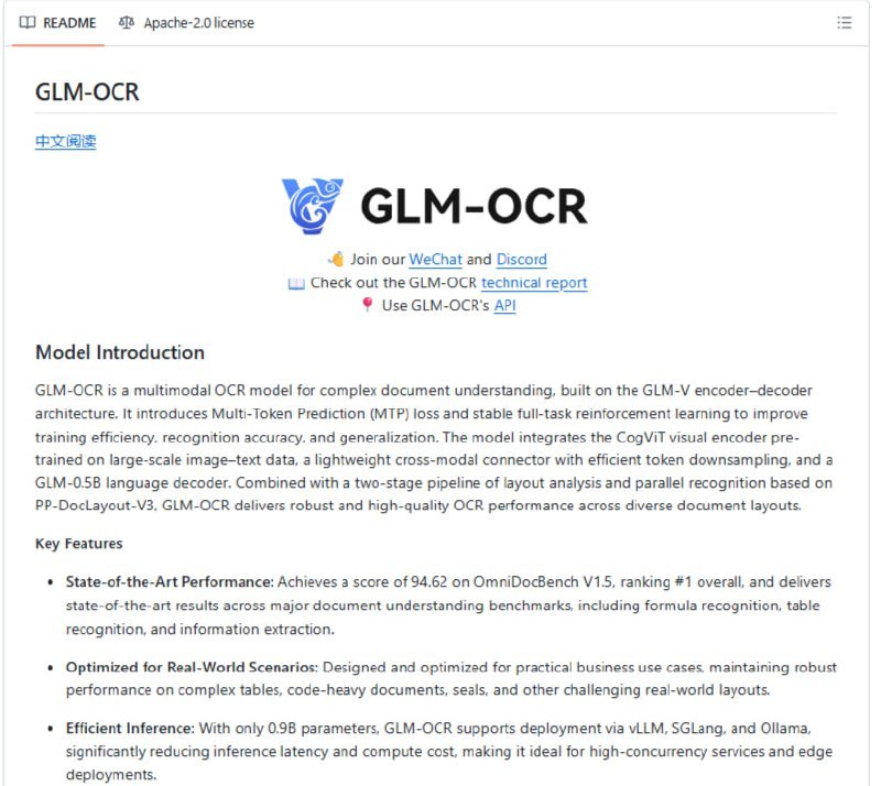 🍭 #OCR #人工智能 #文档识别🏵 GLM-OCR - 高精度复杂文档OCR识别模型🍥 简介