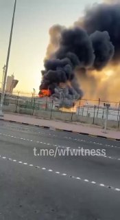 ️🇰🇼🇮🇷 צילומי האקדמיה של כווית למדעי הביטחון עולים באש לאחר תקיפת מזל"ט איראני.