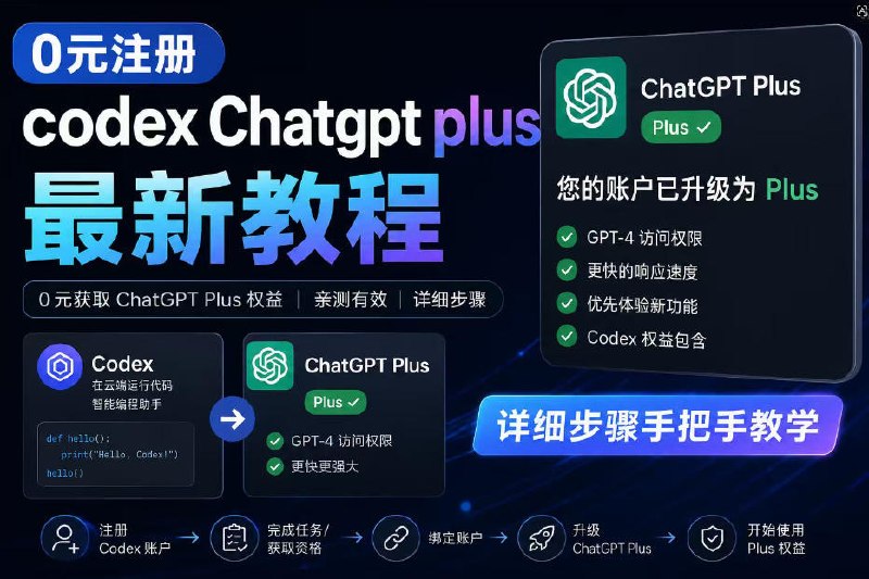 📌 #奇技淫巧  | 活动线报 · 返佣平台✍️ 《0元全自动注册codex gpt plus最新教程 0元获取GPT Plus权益》📖 项目介绍