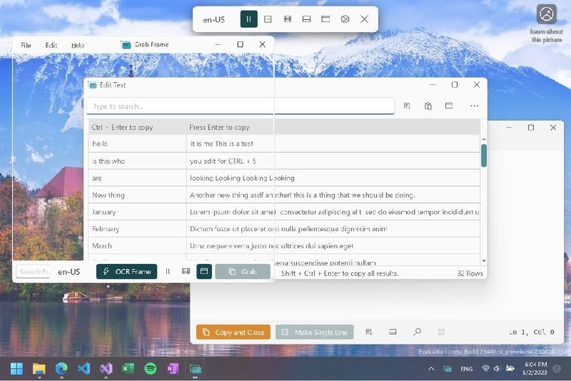 🍭 #OCR #Windows工具 #屏幕识别🏵 Text Grab - Windows全屏文字识别提取工具🍥 简介