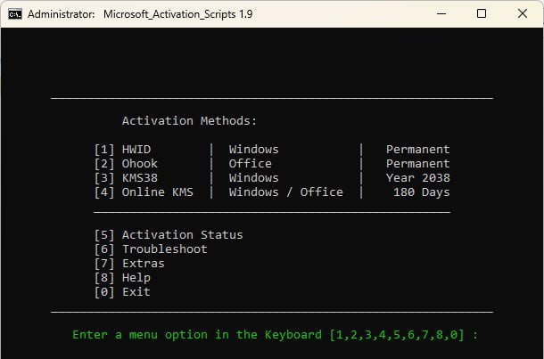 微软激活脚本massgravel/Microsoft-Activation-Scripts 是一个用于激活 Windows 和 Office 的开源脚本，支持 HWID、Ohook、KMS38 和 Online KMS 四种激活方法