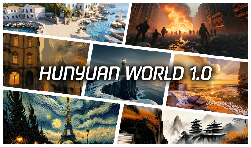 🗣  每日羊毛线报  👈🏵  HunyuanWorld 1.0 - 从文本或图像生成3D世界🍥 简介