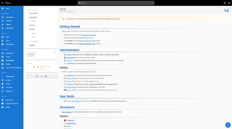 #Wiki.js #开源 #wiki 🏵  #程序 |  Wiki.js - 创建和管理知识库🍥  简介