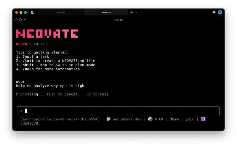 🍭  #开发辅助 #AI编程 🏵  Neovate Code - 代码开发智能代理🍥 简介