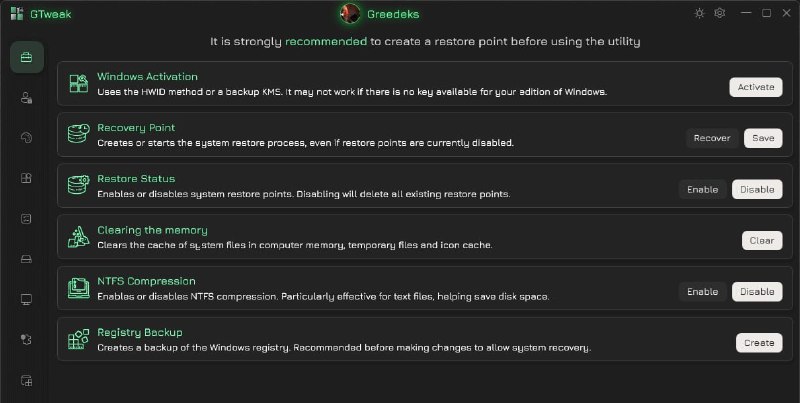 #系统 #Win #开源 GTweak Windows 系统优化工具，集成系统设置调整、服务管理、隐私优化和硬件监控等功能，支持关闭 Windows Defender、SmartScreen、系统遥测、更新服务以及内置 AI 功能，还支持卸载 OneDrive、Edge 和预装应用，自定义任务栏、主题、图标和电源方案，并可执行 PowerShell、CMD、BAT 和 REG 脚本，免费开源