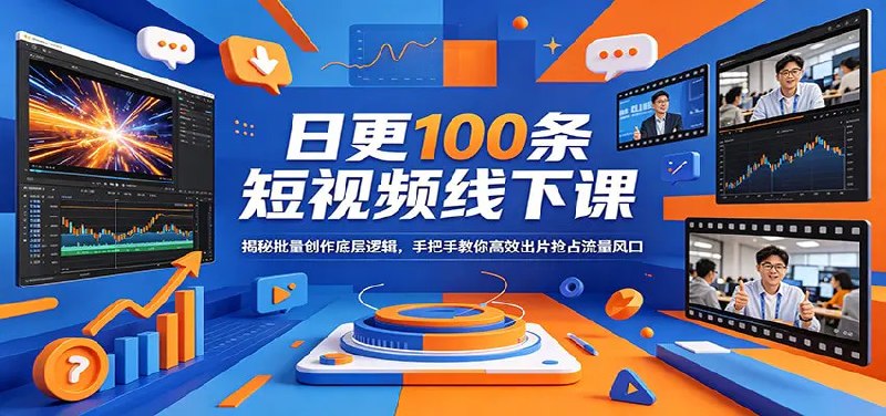 📌 #奇技淫巧 ✍️ 《日更100条短视频线下课 揭秘批量创作底层逻辑 手把手教你高效出片抢占流量风口》📖 项目介绍