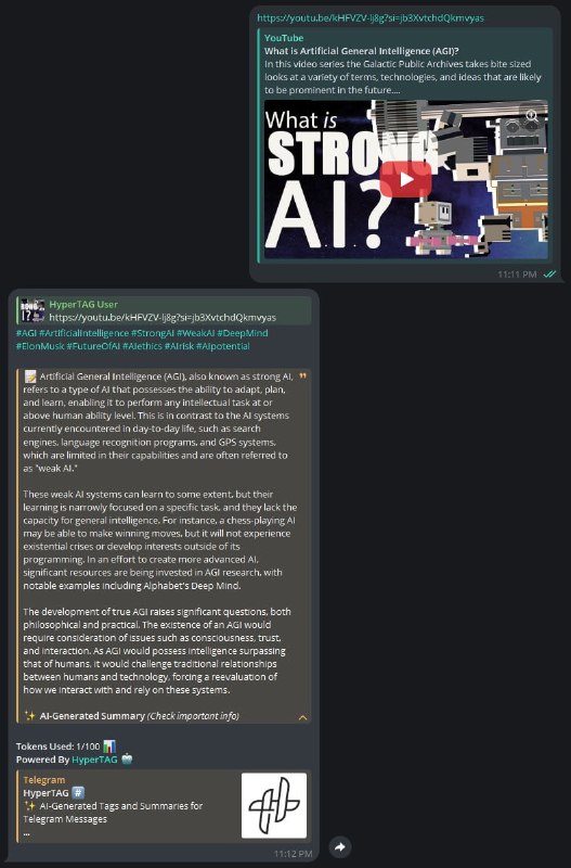 🍭 #Telegram机器人 #AI工具 #内容管理 #自动化标签🏵 HyperTAG - AI智能标签注释工具🍥 简介