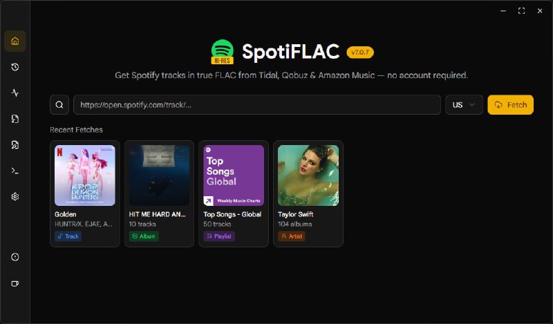 🍭 #音频工具 #音乐下载 #开源项目 #FLAC格式🏵 SpotiFLAC - 跨平台FLAC音乐下载🍥 简介