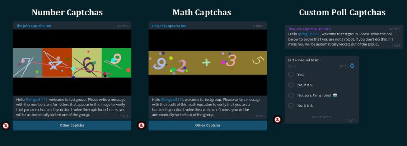 🍭  #Telegram机器人 #群组管理🏵  TLG_JoinCaptchaBot - 新人入群验证码🍥 简介