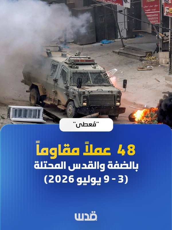 48 פעולות התנגדות נרשמו בגדה המערבית וירושלים בשבוע האחרון