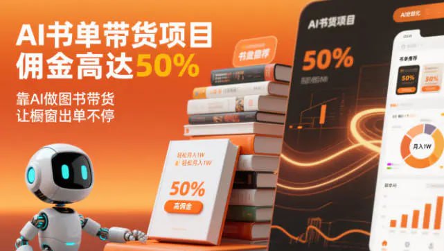 ✍️  《AI书单带货项目 佣金高达50% 靠AI做图书带货 让橱窗出单不停》💡  项目介绍