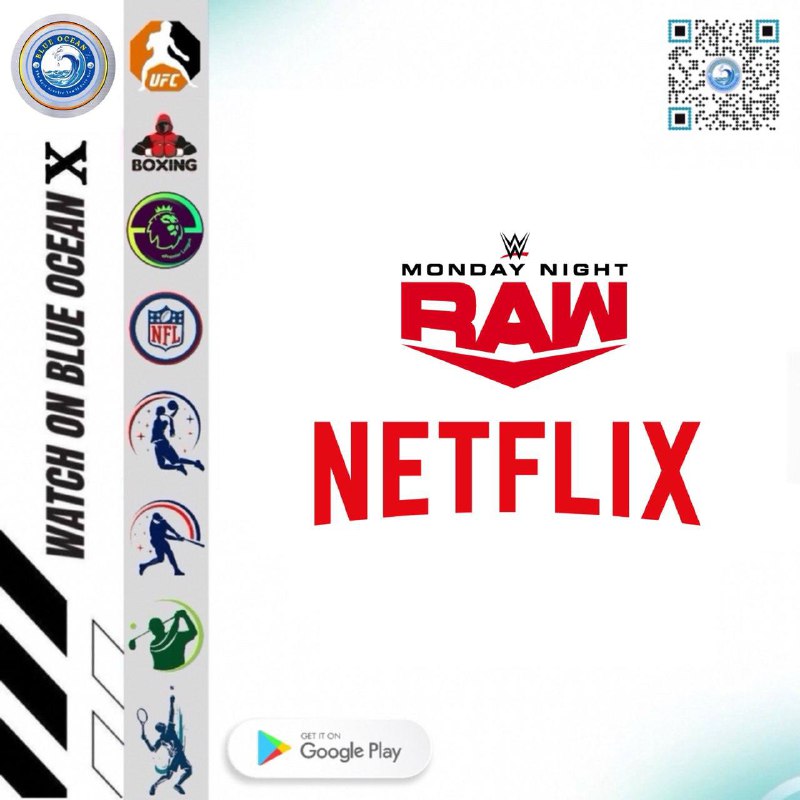 PPV 01: WWE Monday Night Raw 8:00PM Live On Blue Ocean PPV Netflix 1