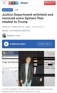 在爱泼斯坦档案中，有50多页当年联邦调查局向受害者调查川普参与爱泼斯坦性虐待未成年人的资料没有公开。