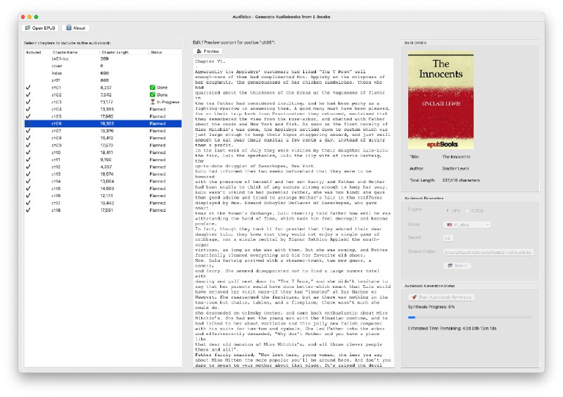 🍭  #文本转语音 #电子书处理🏵  Audiblez - 电子书转有声书🍥 简介