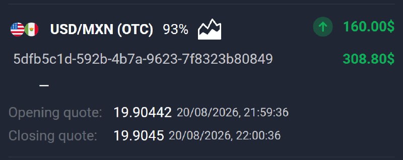🔥AVIATOR CHANNEL🔥: 📊 USD/MXN (OTC) 🕘 1 MINUTES 💵 Use 160 from balance ➡️ CLICK HERE AND REGISTER✅ TRADE CLOSED IN PROFIT!💵 BALANCE: $500,80