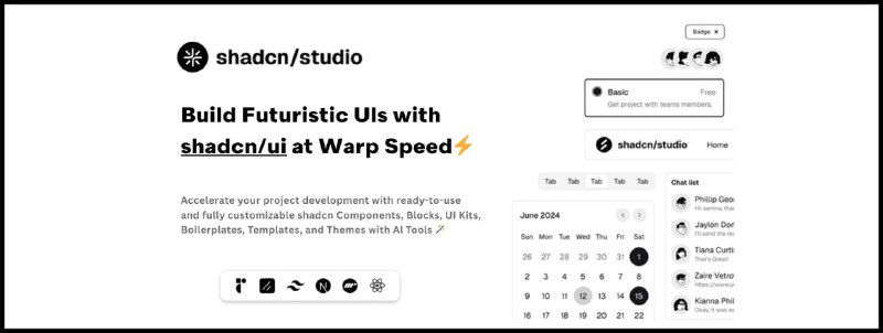 🍭 #前端开发 #UI组件库🏵 Shadcn-Studio - UI组件库生成与配置工具🍥 简介