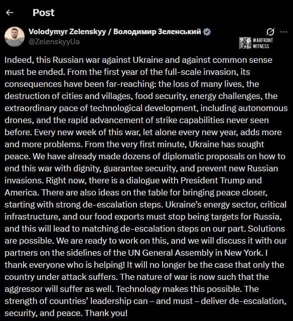 ️🇺🇦🇺🇸🇷🇺 Ukrainian President Zelensky responded to US President Trump's request to stop damaging Russian energy infrastructure.