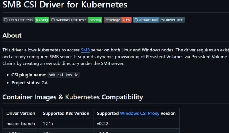 🍭 #Kubernetes #存储驱动 #SMB🏵 SMB CSI Driver - 集群集成SMB网络存储🍥 简介