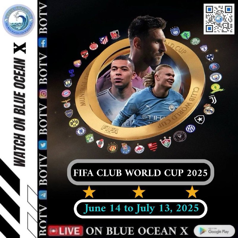🏆Fifa Club World Cup 2025 :Club WC 01 : Juventus vs. Wydad AC 12 PMClub WC 02 : Real Madrid vs. Pachuca 3 PMClub WC 03 : FRB Salzburg vs. Al-Hilal 6 PMClub WC 04 : Man City vs. Al Ain 9 PM